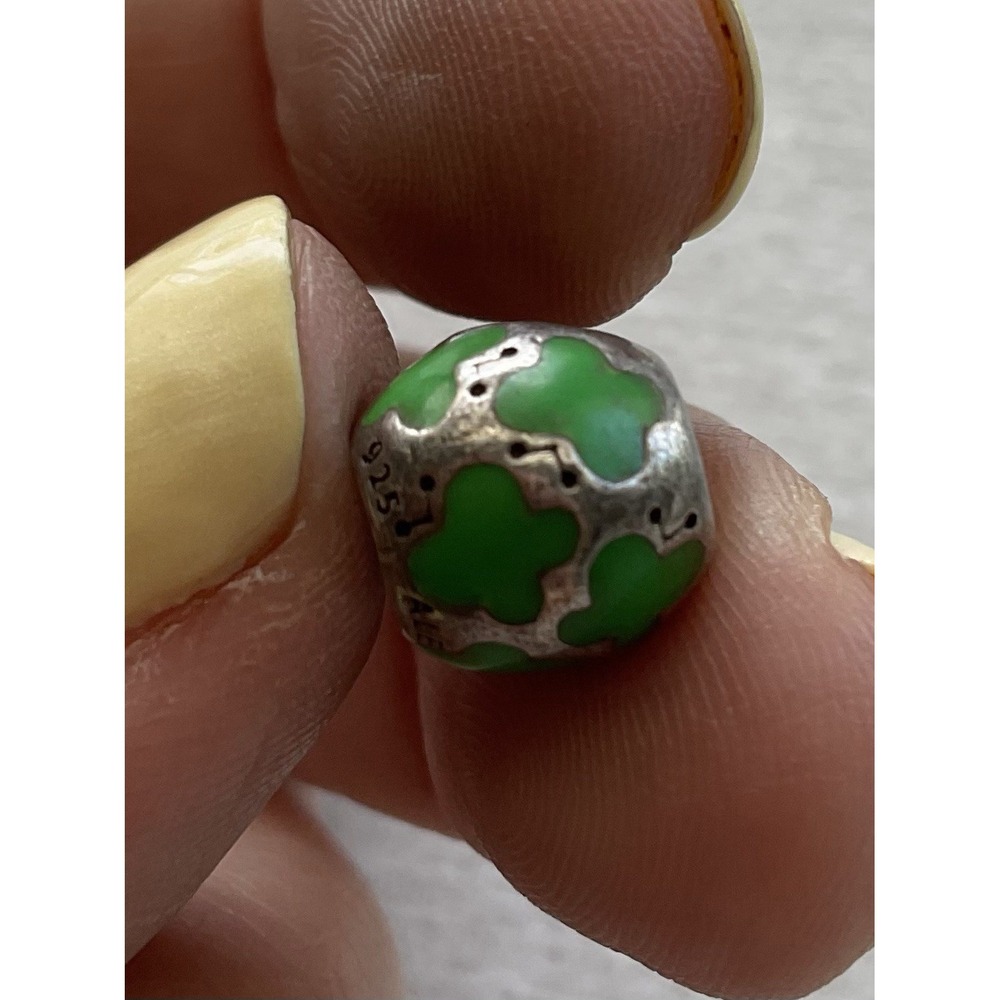 retired Pandora Green Enamel Butterfly Sterling Silver Charm ALE 925 - Picture 2 of 5